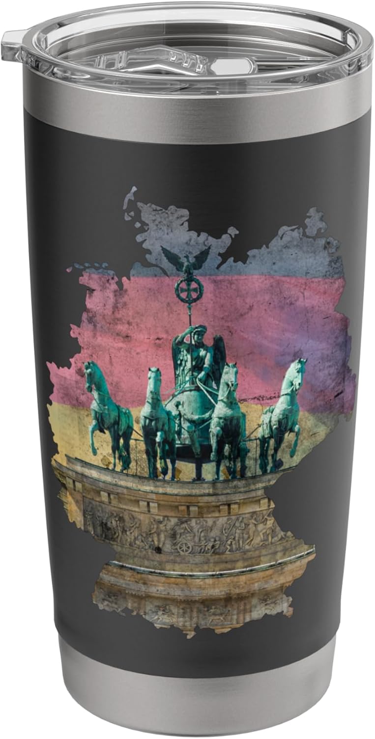 Berlin Brandenburg Gate, German Flag and Germany Map